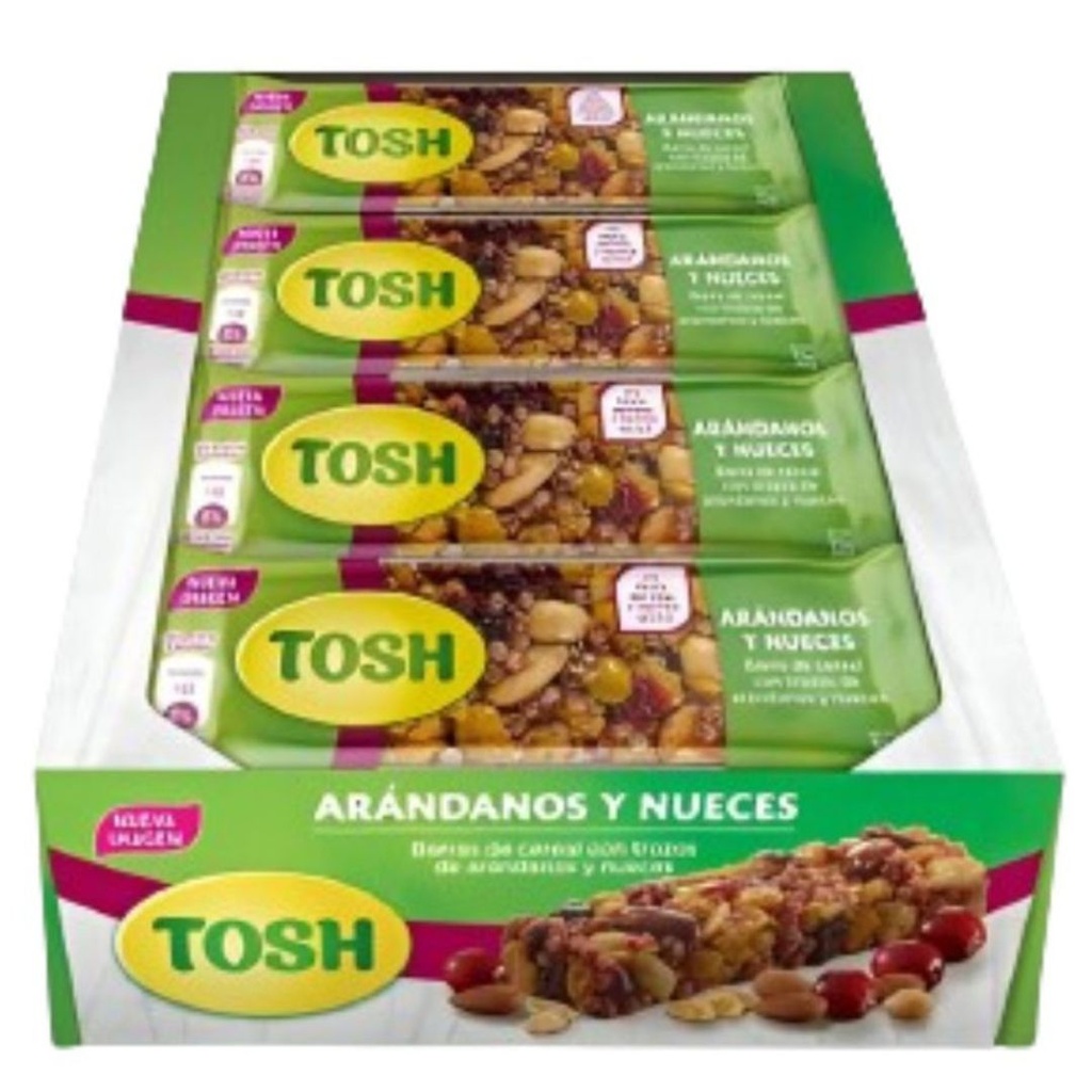 Barras de Cereal Tosh Arándanos Nueces 12-Pack 384g